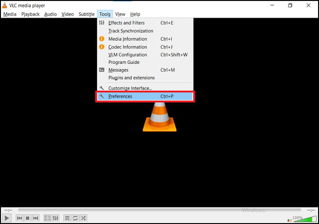 vlc tools Einstellungen