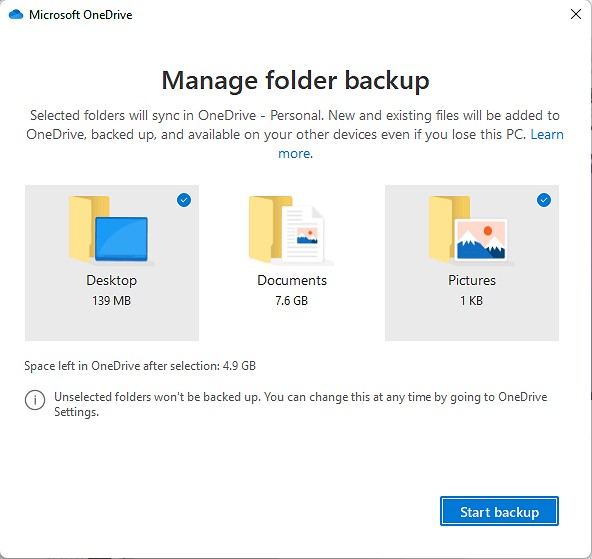 Onedrive Sync-Ordner verwalten