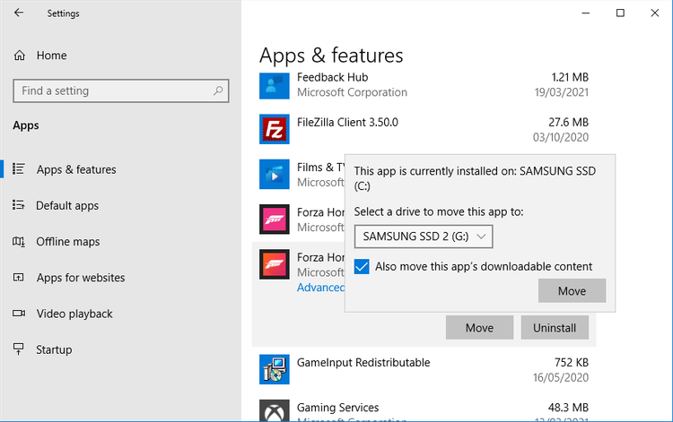 Windows 10 Programme auf andere Festplatte verschieben