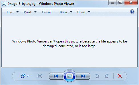 impossibile aprire i file jpg