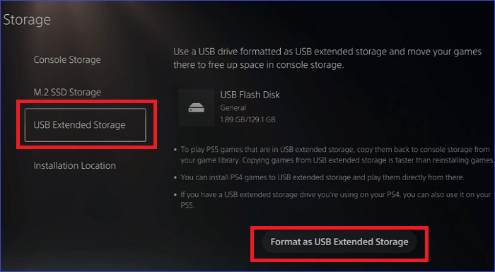 Formatieren einer externen Festplatte auf der PS5