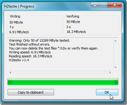 interfaccia h2testw