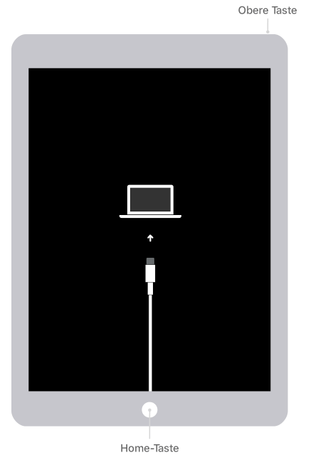 iPad in den Wiederherstellungsmodus einsetzen - mit Home-Taste