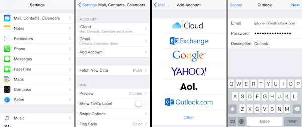 Synchronisieren Sie Outlook-Kontakte auf dem iPhone