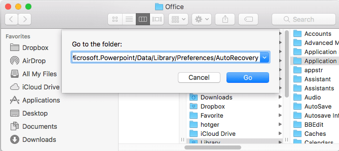 Mac AutoSave Ordner