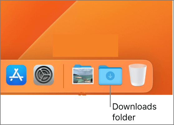 la cartella Download sul Dock