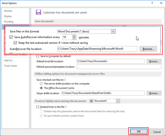 Stellen Sie nicht gespeicherte Word-Dokumente von AutoRecover wieder her