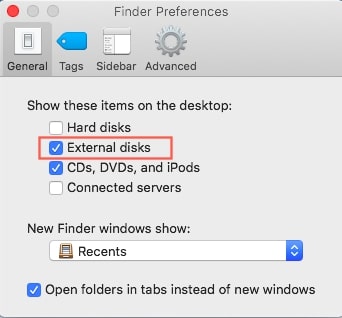 Preferenze del Finder