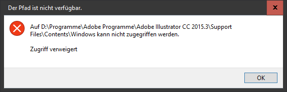 Auf Ordner kann nicht zugegriffen werden. Zugriff verweigert