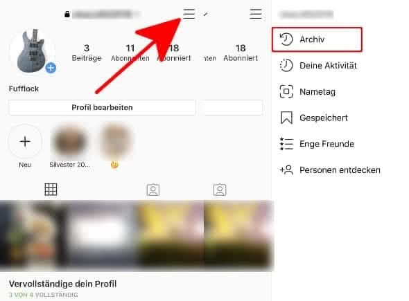 Gelöschte Fotos über Instagram-Archiv finden