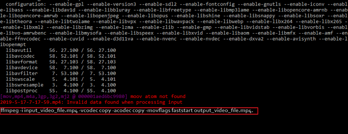 Una riga di comando in FFmpeg
