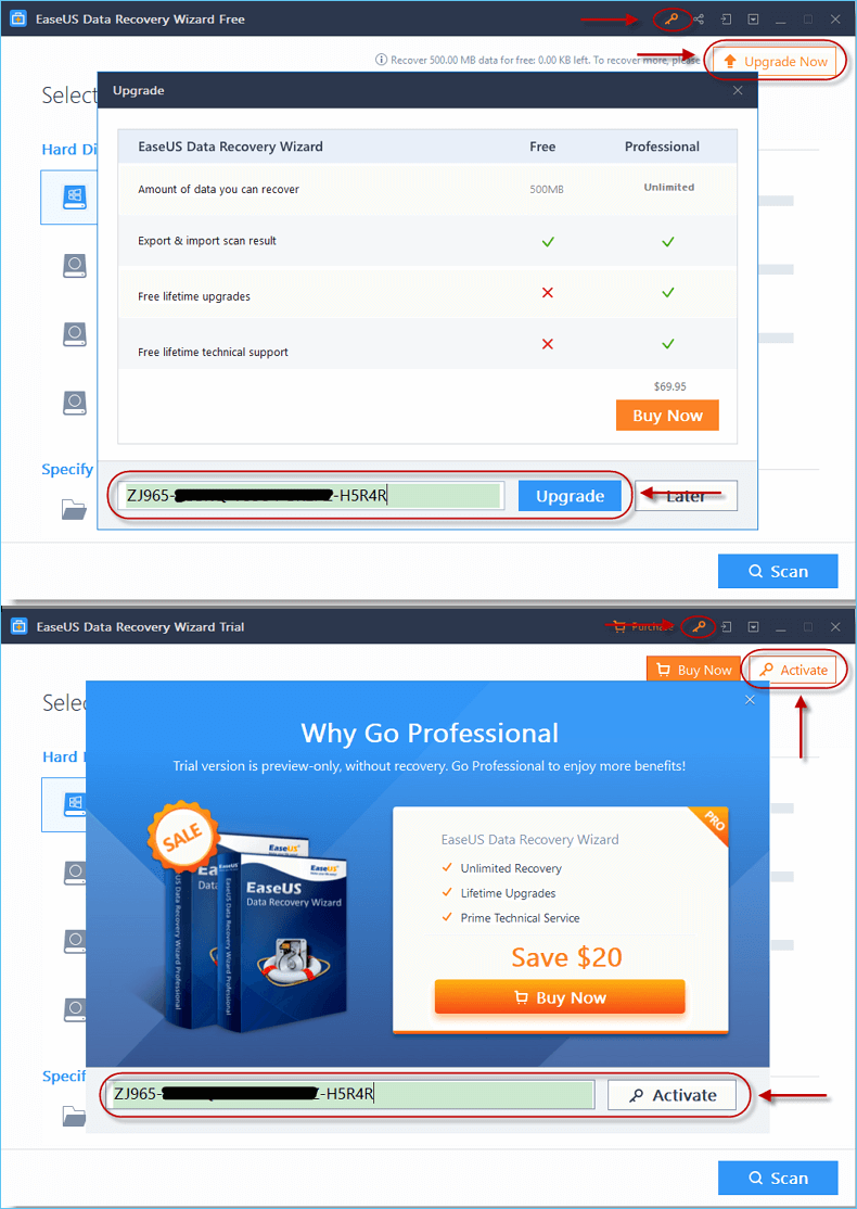 attivare Data Recovery Wizard con codice licenza