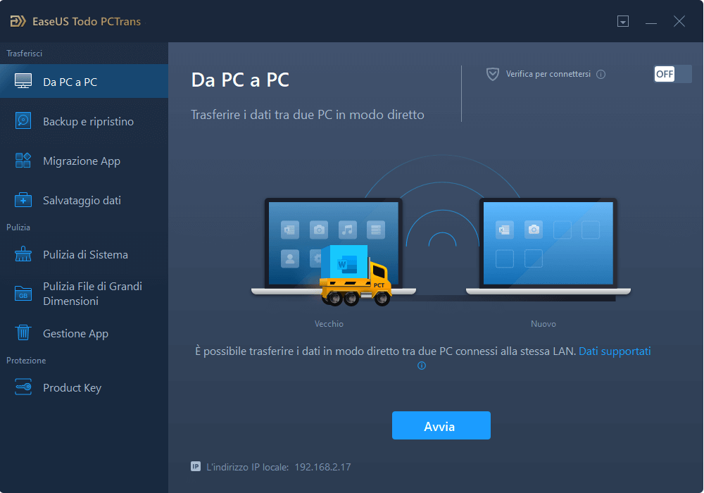 Trasferisci file da pc vecchio a nuovo - step 1