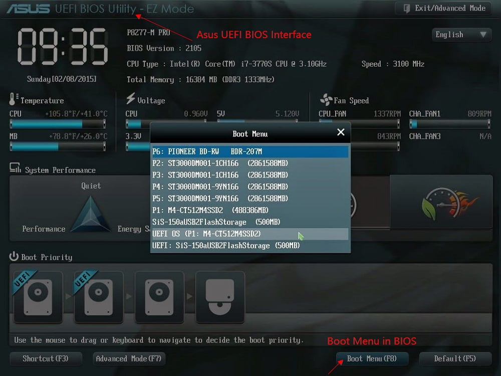 avvia in Bios l'hard disk clonato
