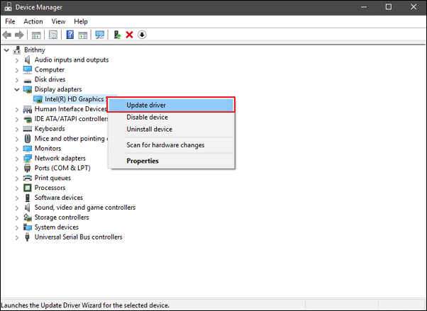 Correggi il codice 43 in Windows 10 - aggiorna il driver