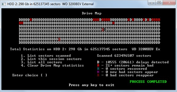 HDD-Regenerator-Softwareschnittstelle