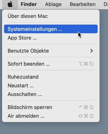 Systemeinstellungen auf dem Mac öffnen