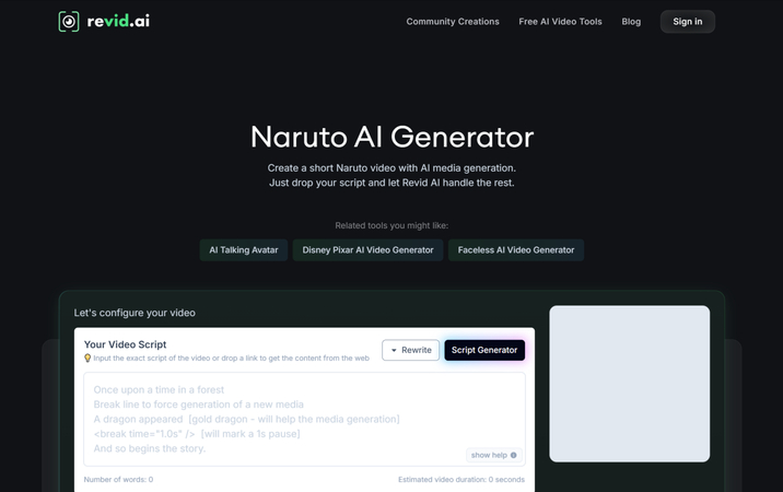 Naruto AI Art Generator