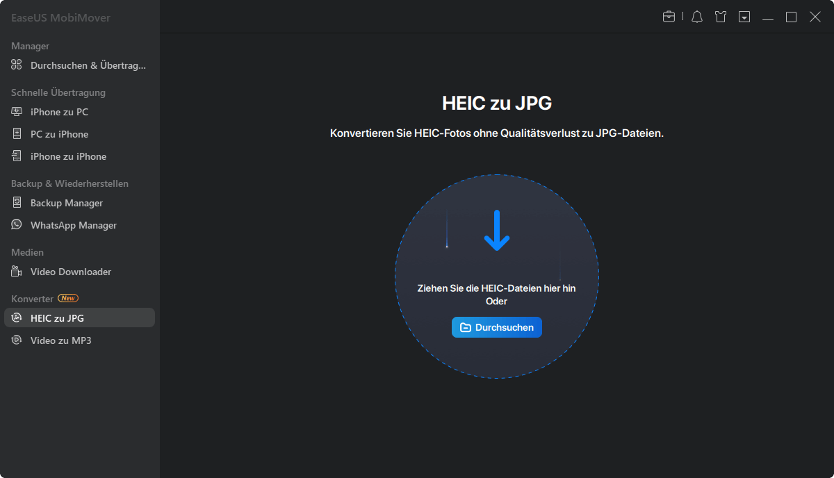HEIC-zu-JPG-Funktion in EaseUS MobiMover öffnen