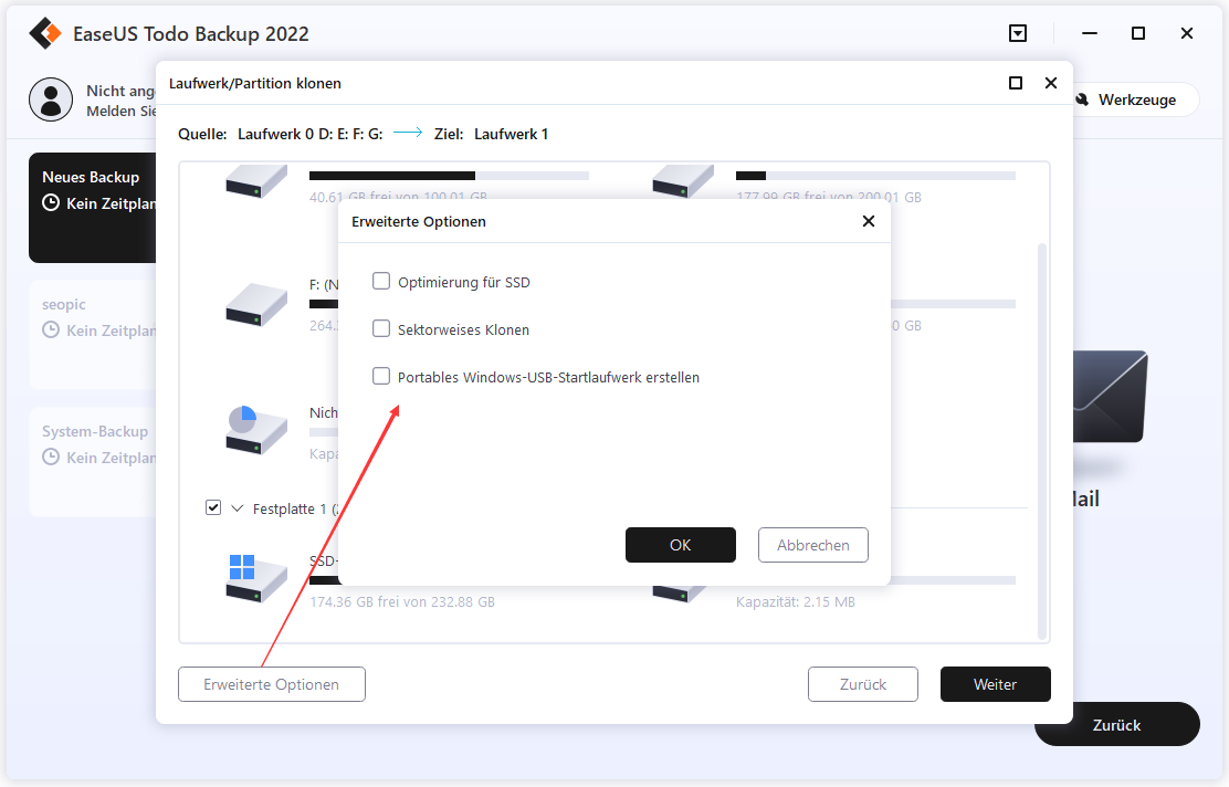 Beginnen Sie mit dem Klonen der Festplatte oder der Migration des Betriebssystems