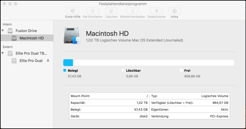 Mac Festplattendienstprogramm