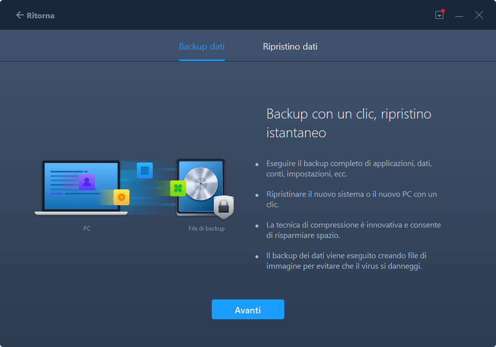 selezionare creazione file immagine