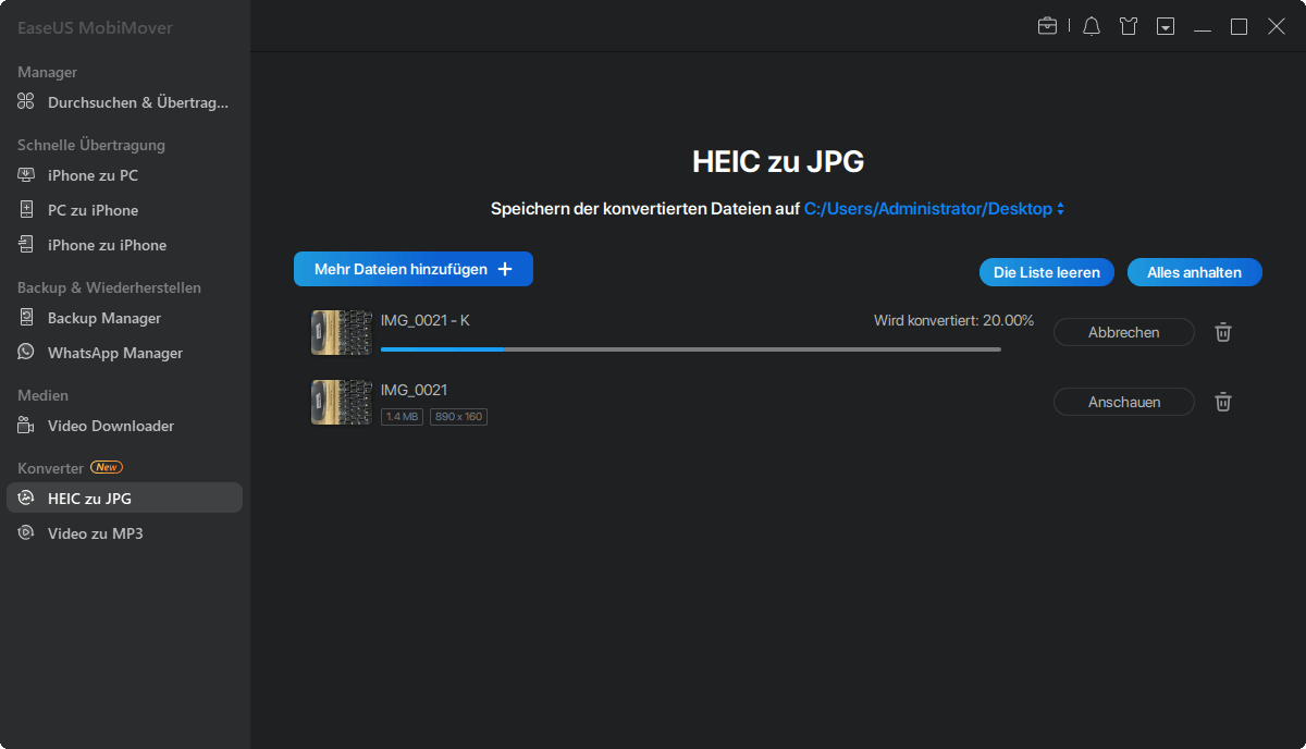 HEIC-Fotos in JPG konvertieren