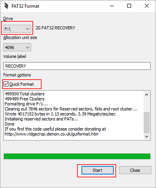 USB mit FAT32 formatieren