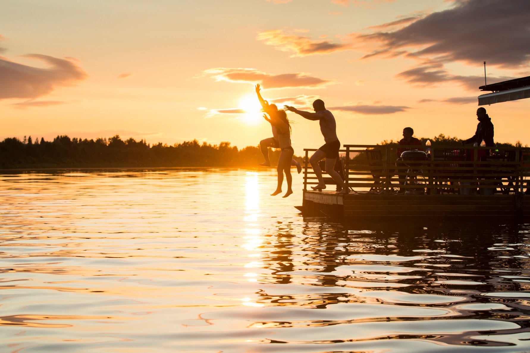 Rovaniemi Lapland Finland Midnight Sun Swimmin in Lapland Rovaniemi