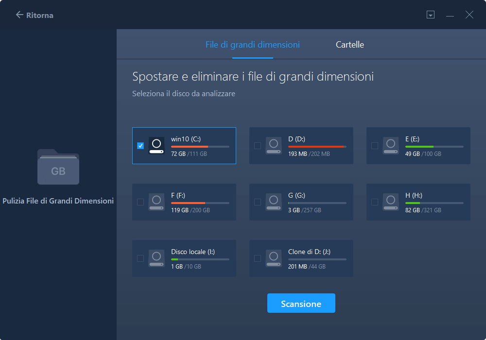scansionare HDD o SSD per controllare file