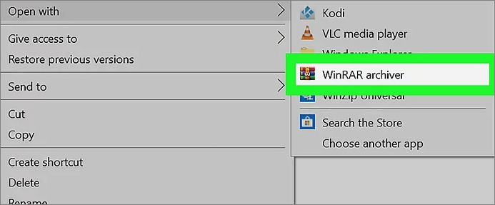 ISO-Datei mit WinRAR-Archiv öffnen