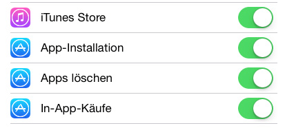 Apps löschen auf dem iPhone aktivieren