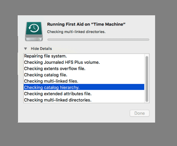 Risolto il problema con la corruzione di Time Machine.