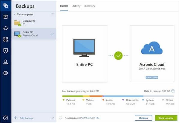 acronis true image - software di imaging gratuito per Windows 10