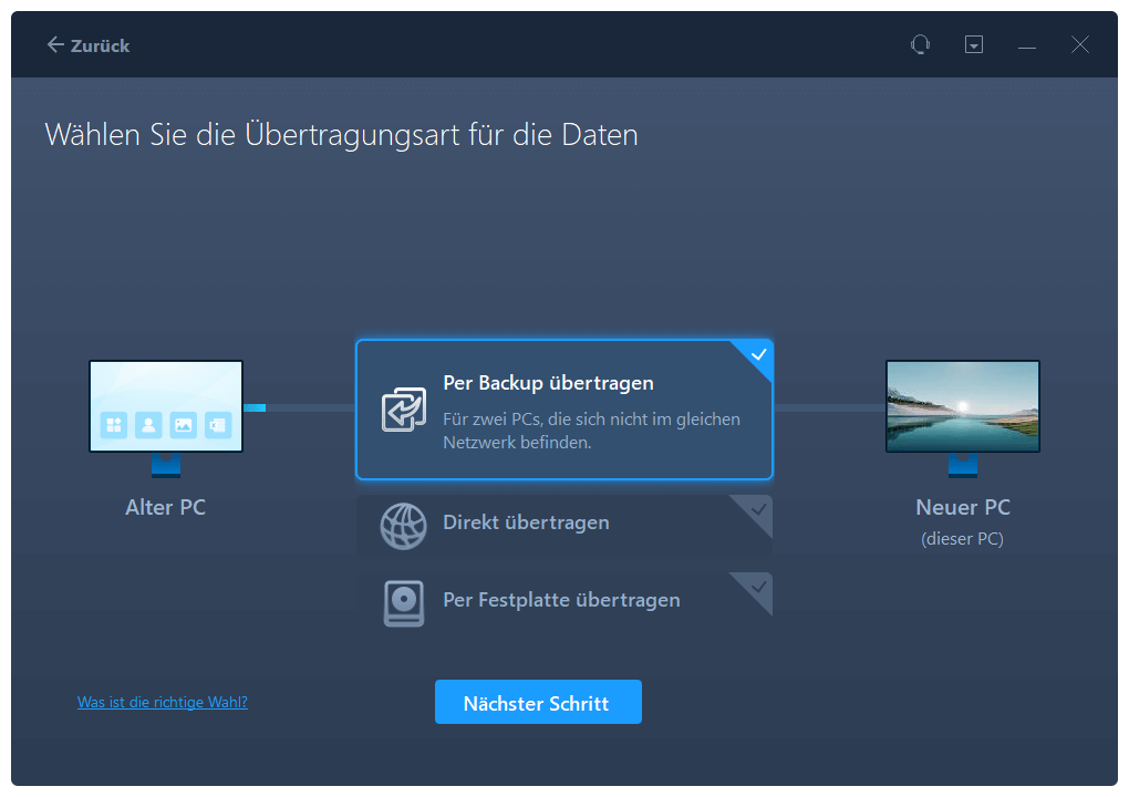 Daten wiederherstellen durch Sicherungsdatei - Schritt 1