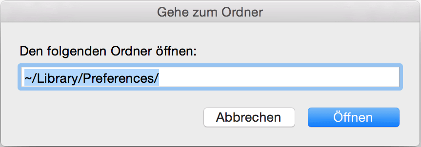 Preference auf Mac öffnen