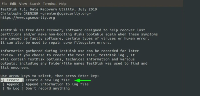 Überprüfen Sie die TestDisk-Version