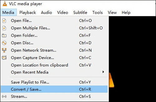converti e salva in vlc