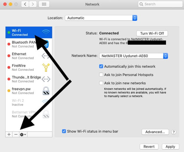 wählen Sie den Netzwerkadapter