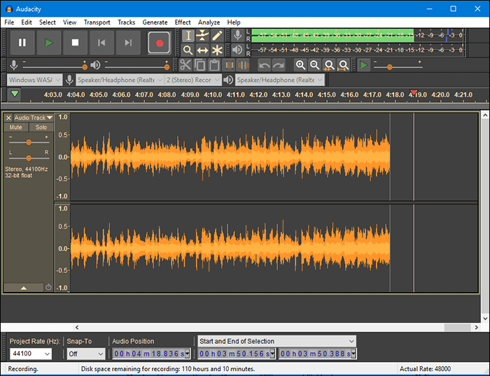 registratore di suoni audacity