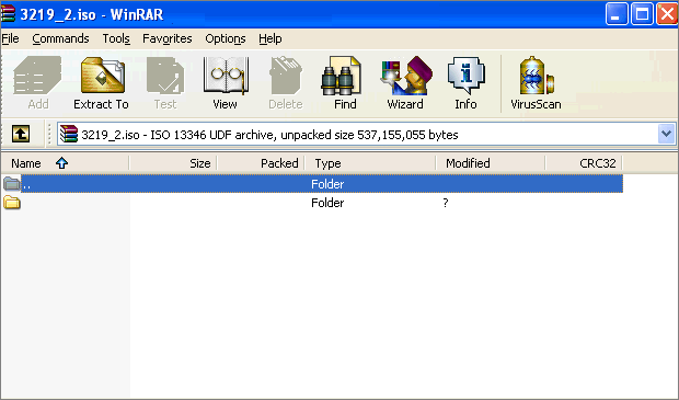 ISO-Dateien im WinRAR-Fenster sehen