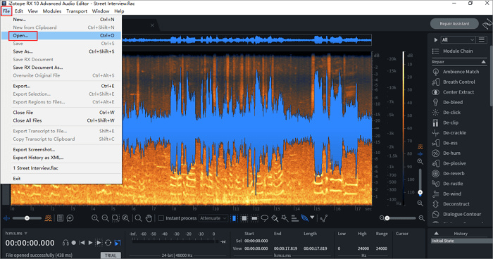 izotope RX 8 importa una canzone
