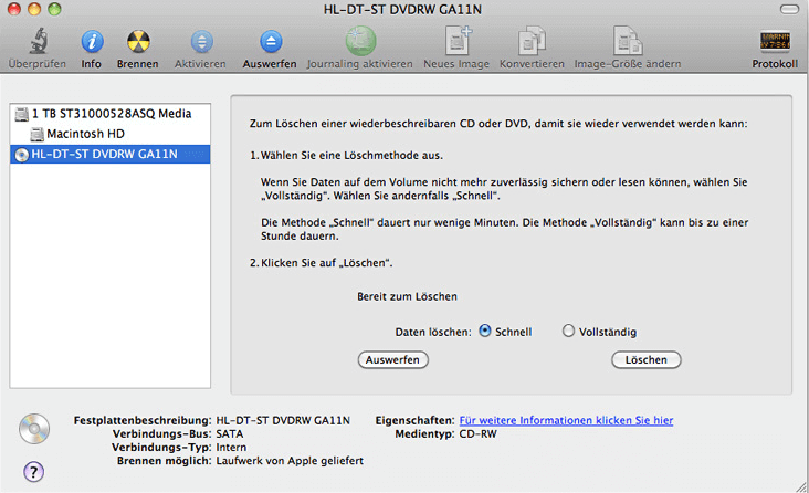 Mac Festplatte löschen