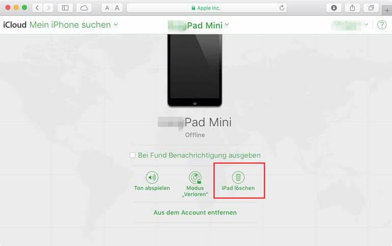 iPad Daten mit iCloud löschen