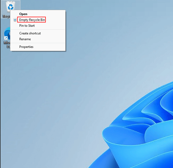 svuotare il cestino di Windows 11