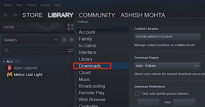 Steam-Bibliotheksordner