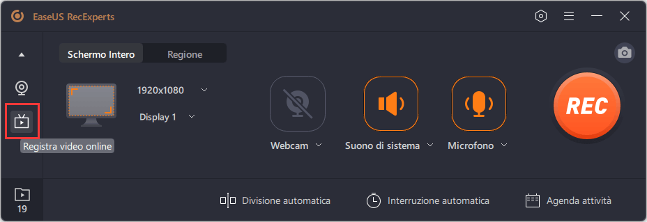 Avvia EaseUS RecExperts e seleziona Registra video online
