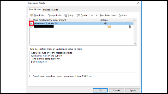 Aktivieren Sie die Outlook-Regelfunktion