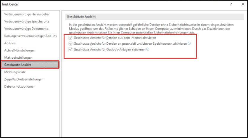 Word-Datei geschützte Ansicht