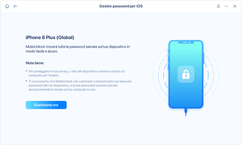 Avviare una scansione per trovare le password- Passaggio 2